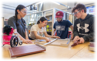 Engineering Students Working on Project